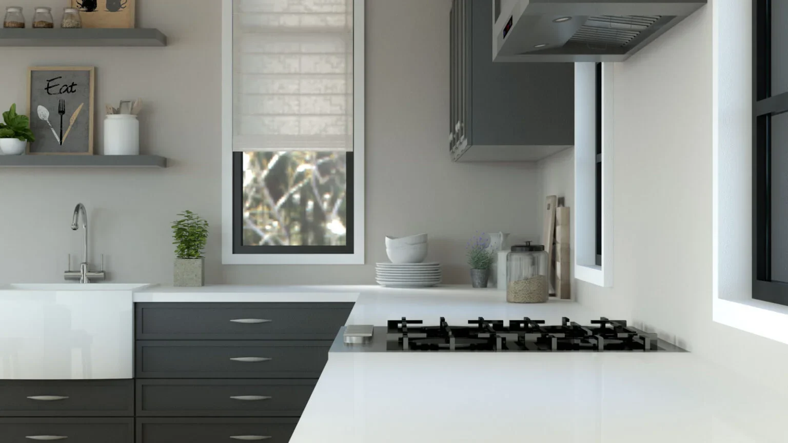 Warna Kabinet Dapur Terbaik dengan Lantai Terracotta