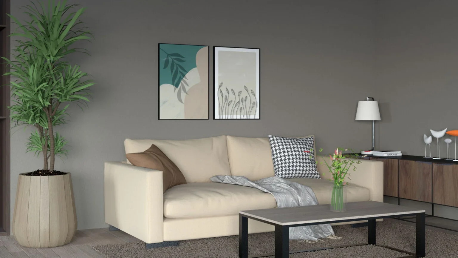Warna Dinding Sofa Cream