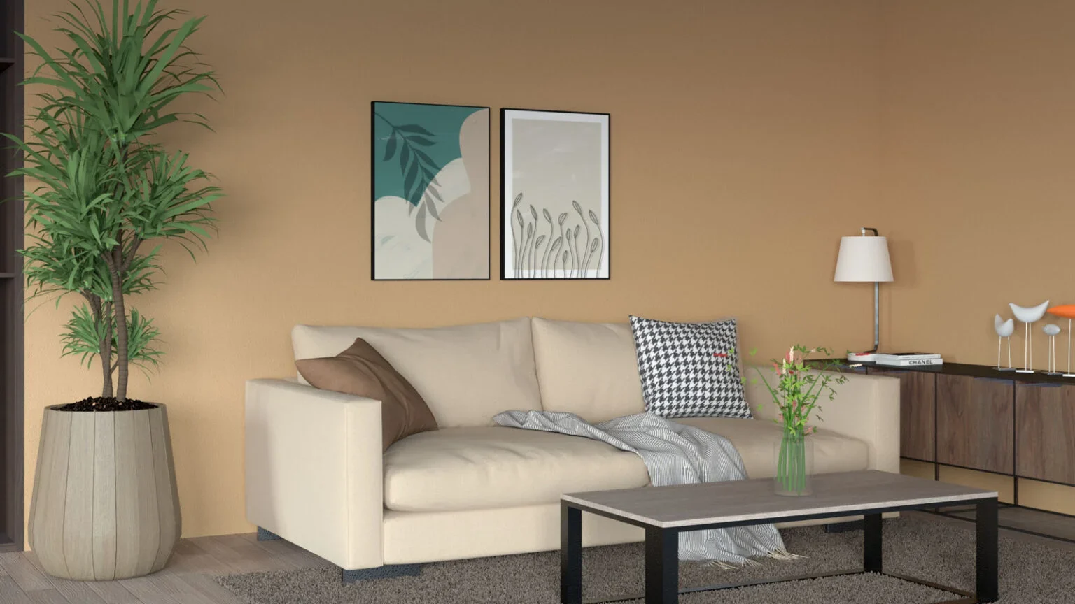 Warna Dinding Sofa Cream