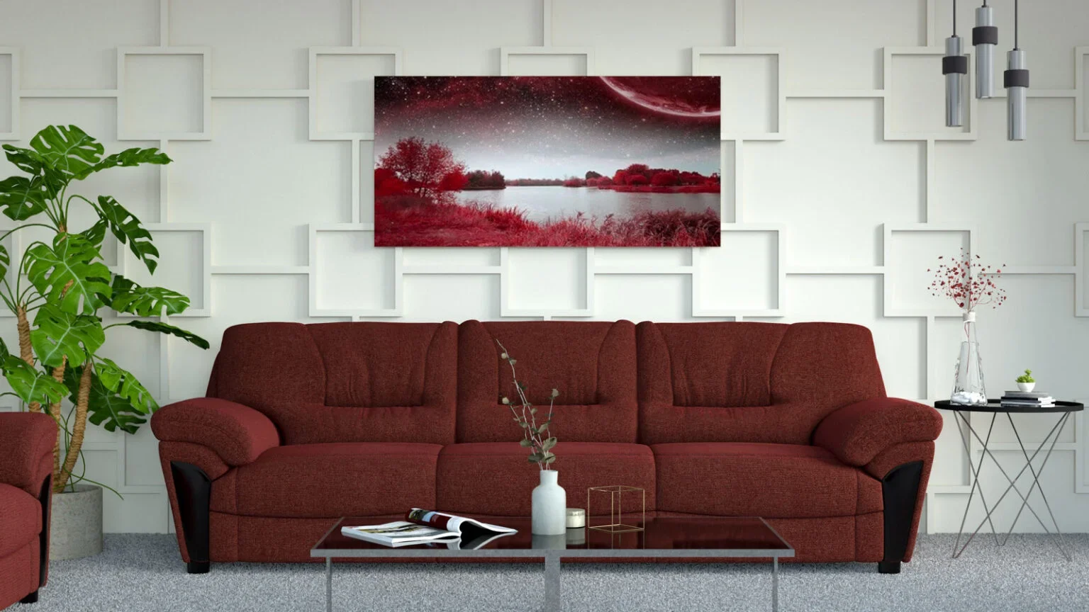 Warna Dinding Furnitur Maroon