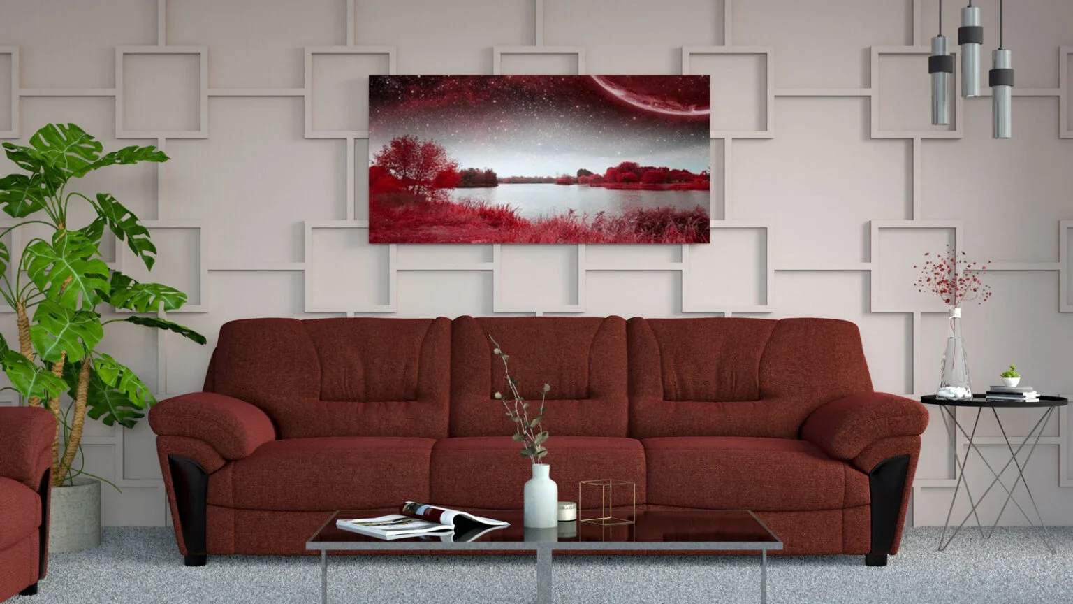 Warna Dinding Furnitur Maroon