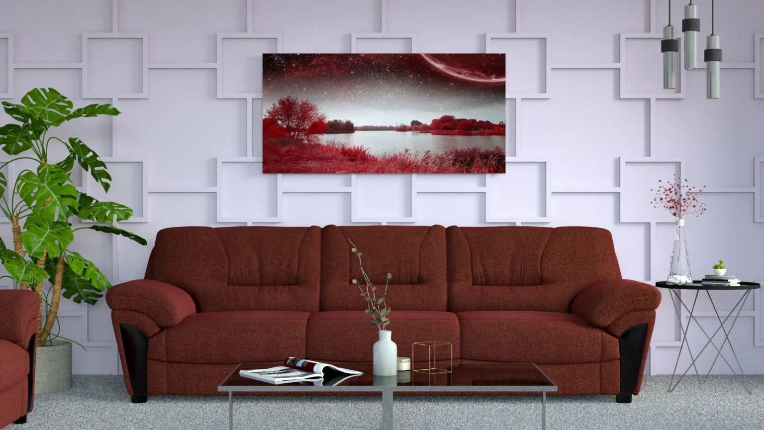 Warna Dinding Furnitur Maroon