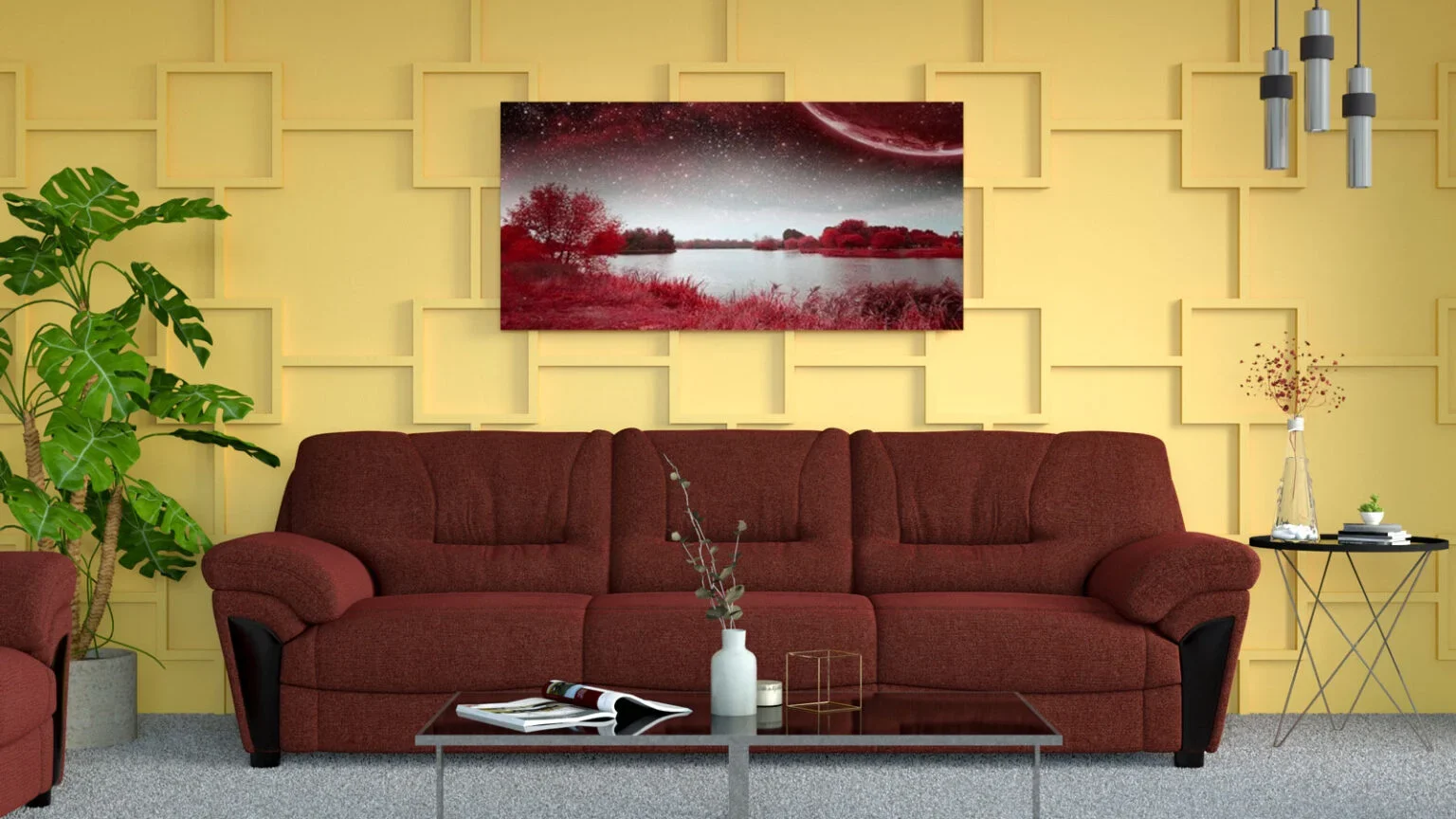 Warna Dinding Furnitur Maroon