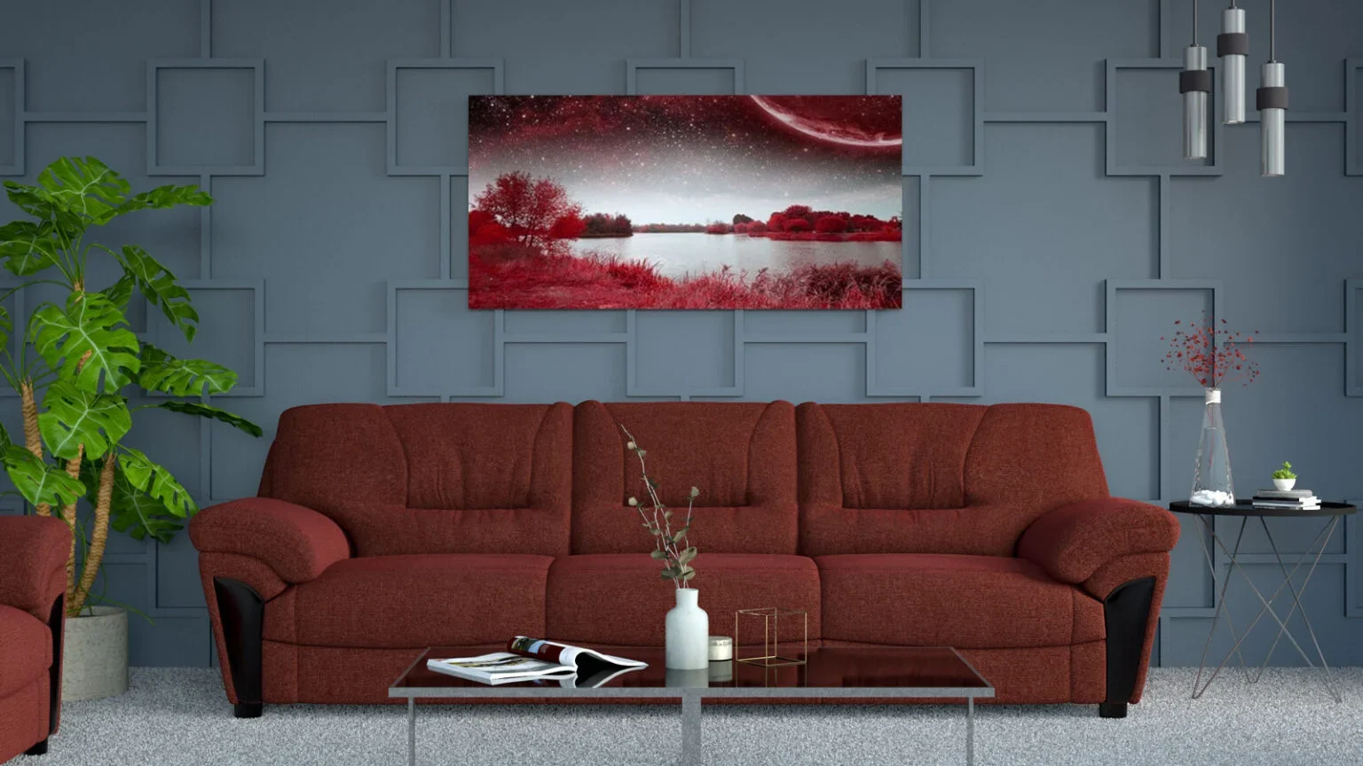Warna Dinding Furnitur Maroon