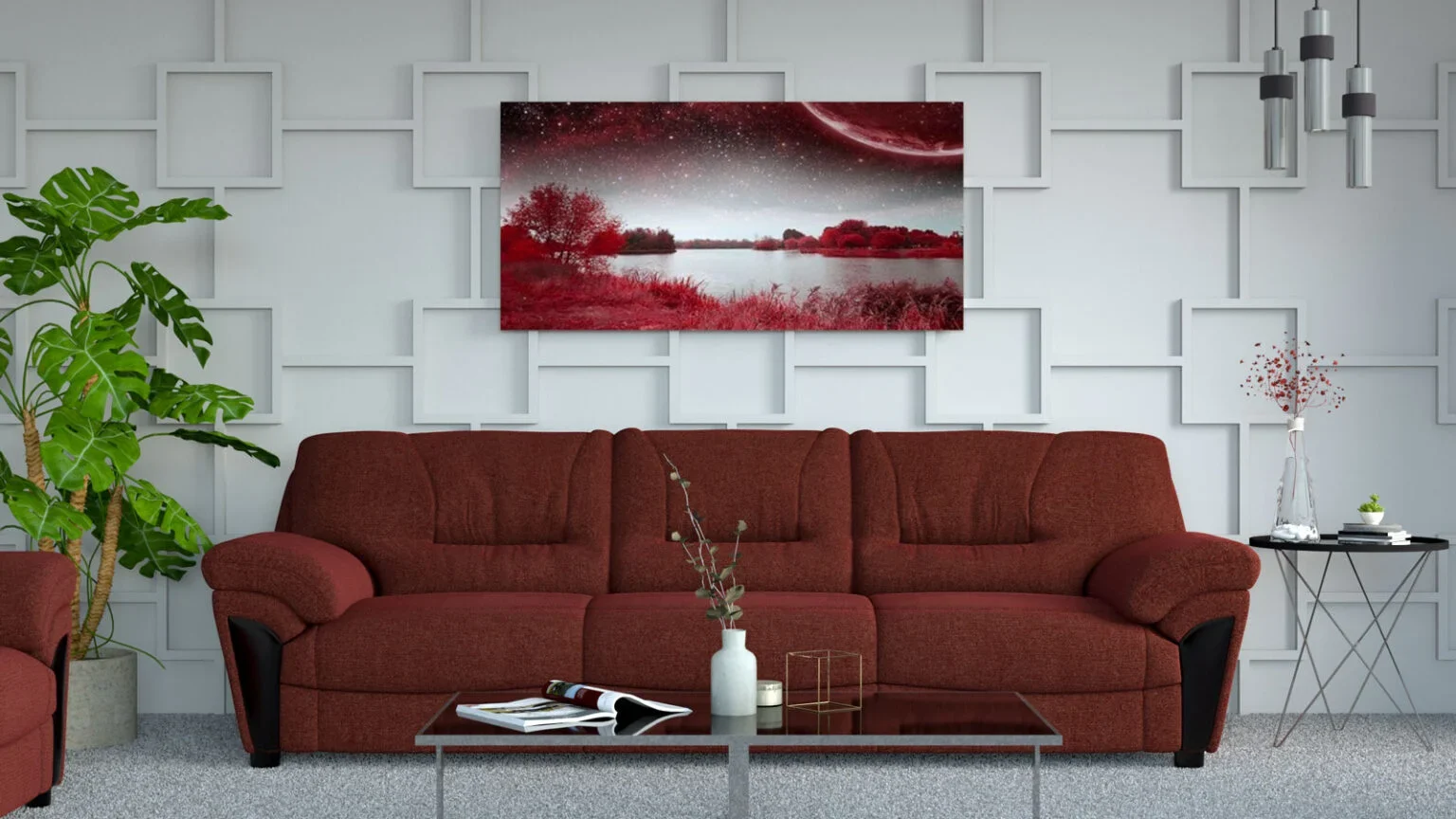 Warna Dinding Furnitur Maroon