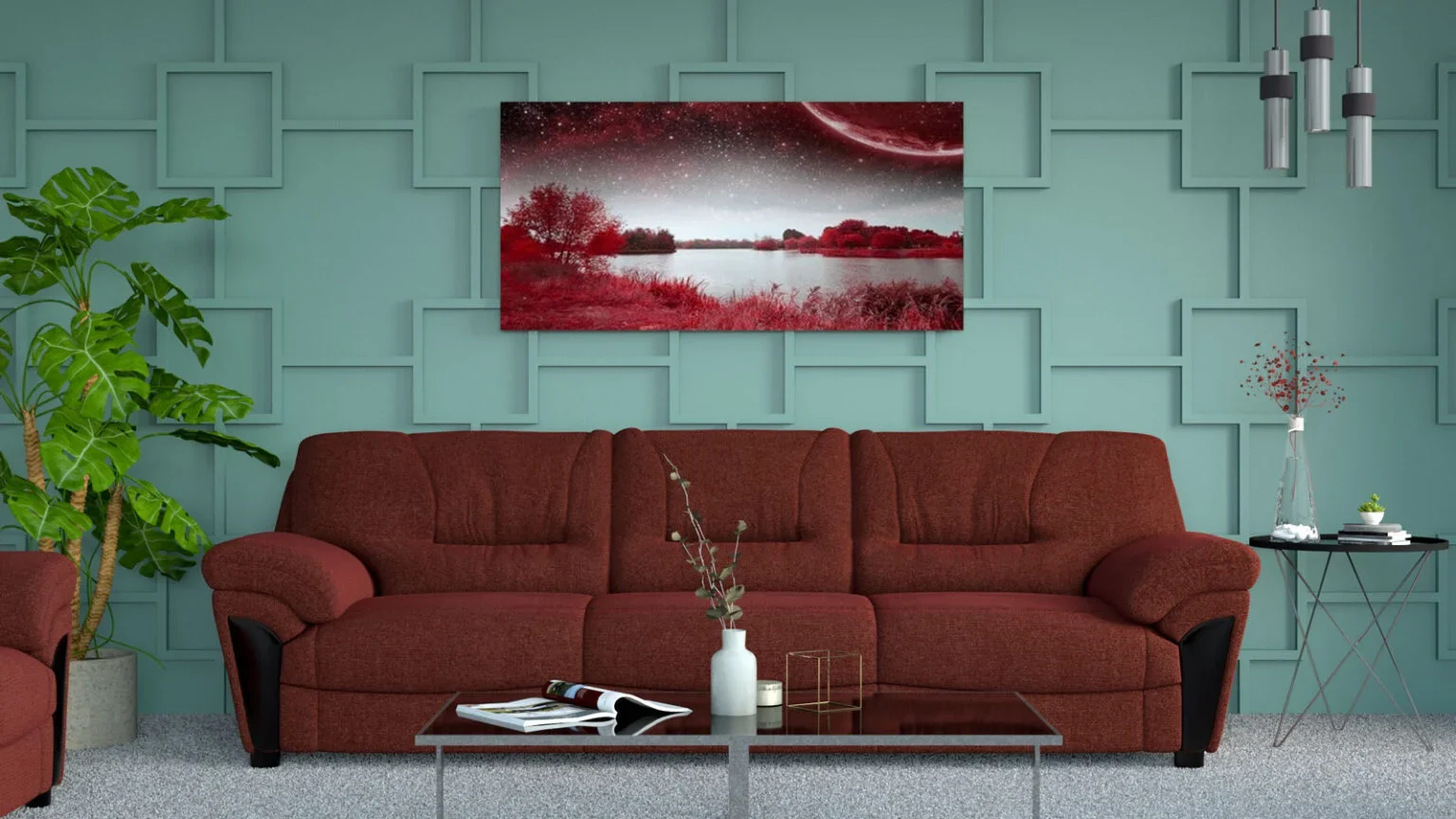 Warna Dinding Furnitur Maroon