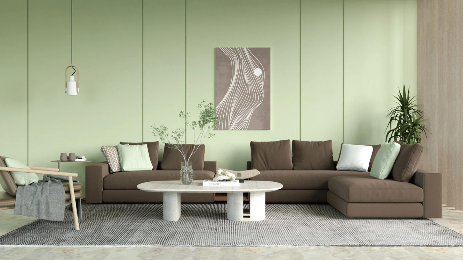 Inspirasi Ruang Tengah Menyegarkan dengan Warna Hijau