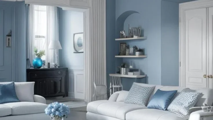 Kombinasi Biru dan Putih