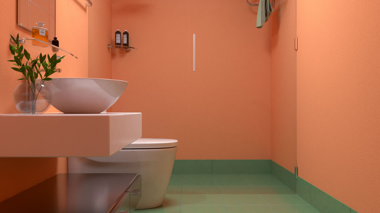 Cat Dinding Lantai Hijau