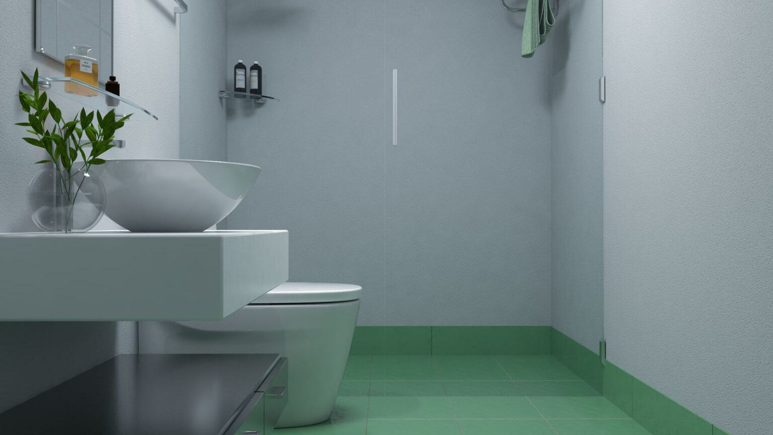 Cat Dinding Lantai Hijau