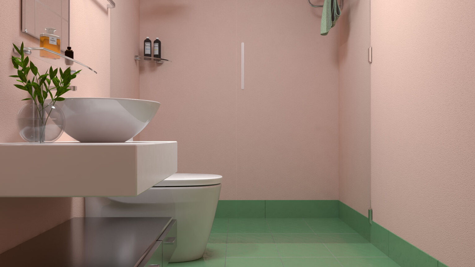 Cat Dinding Lantai Hijau