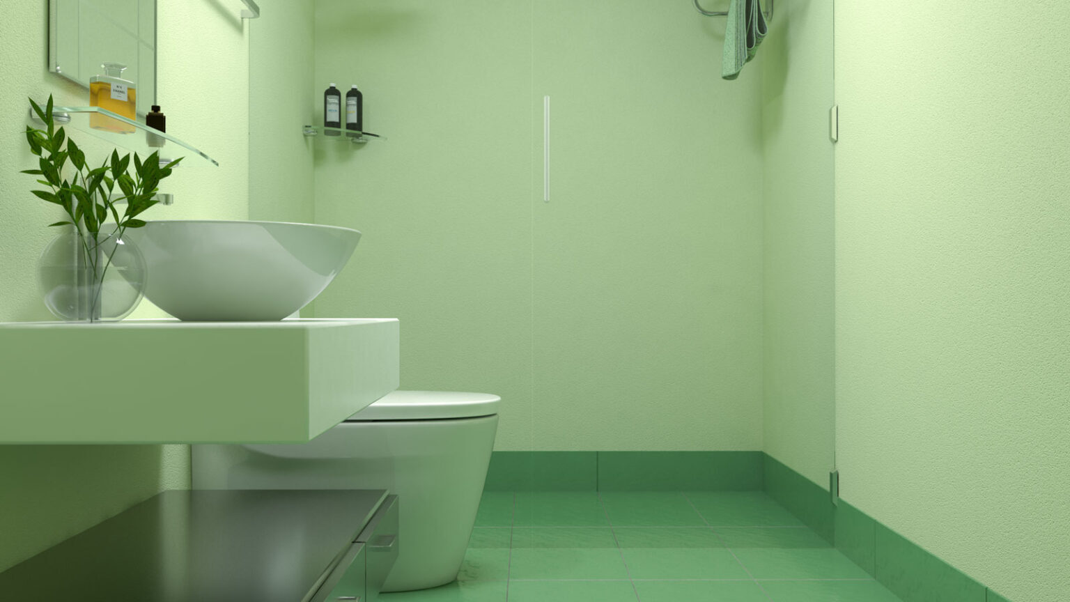 Cat Dinding Lantai Hijau