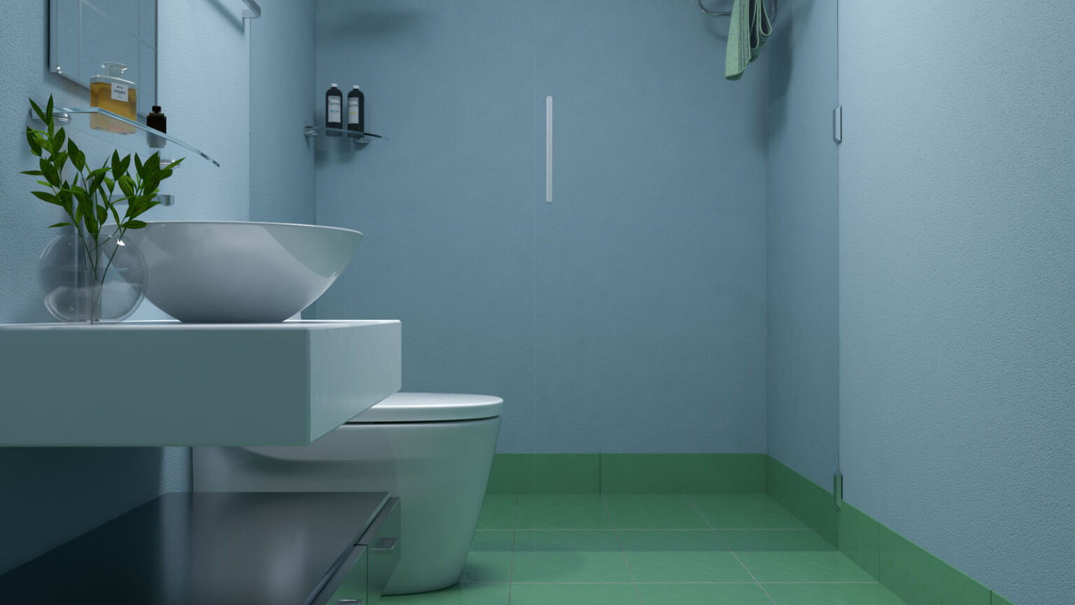 Cat Dinding Lantai Hijau