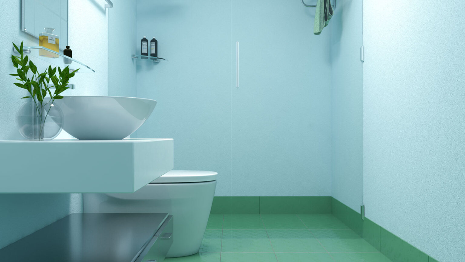 Cat Dinding Lantai Hijau