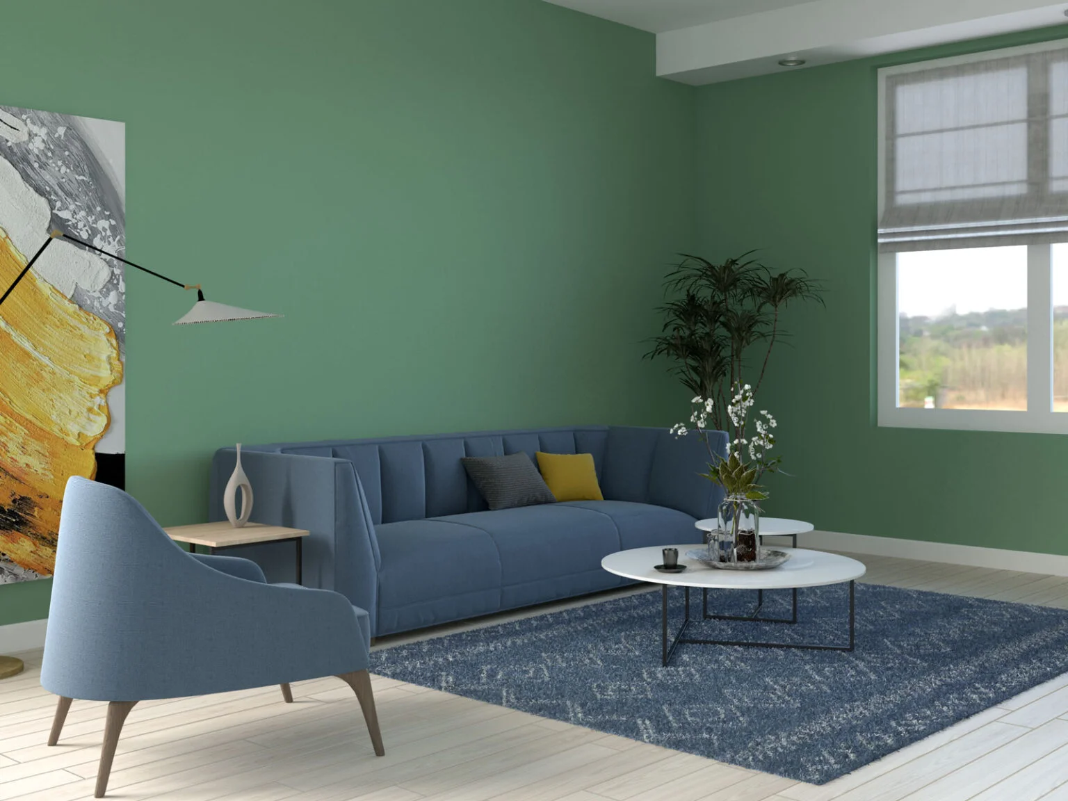 Kombinasi Warna Hijau Biru untuk Hunian Modern