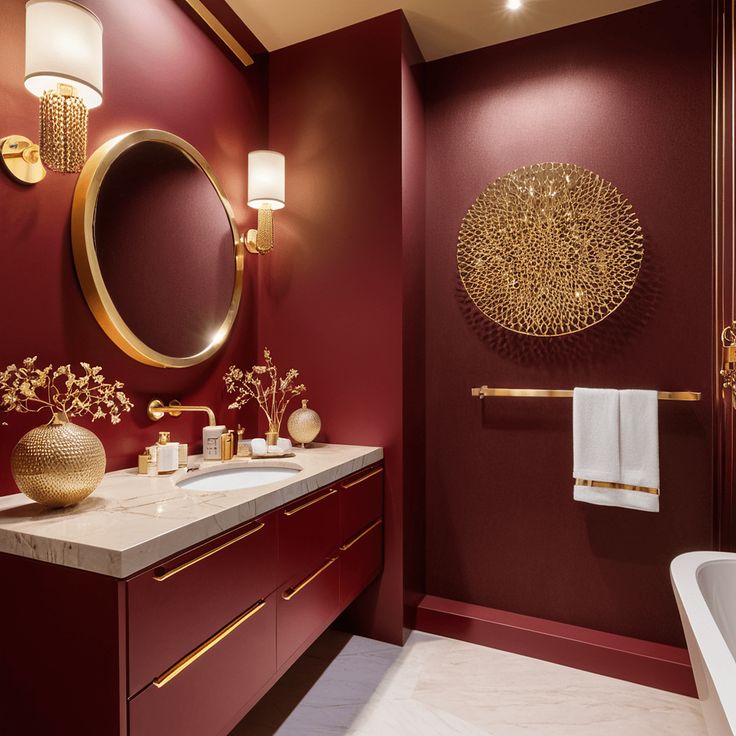 Konsep Interior Furniture Maroon