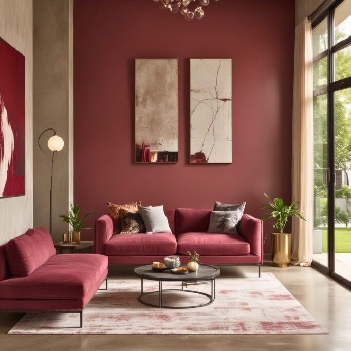Konsep Interior Furniture Maroon
