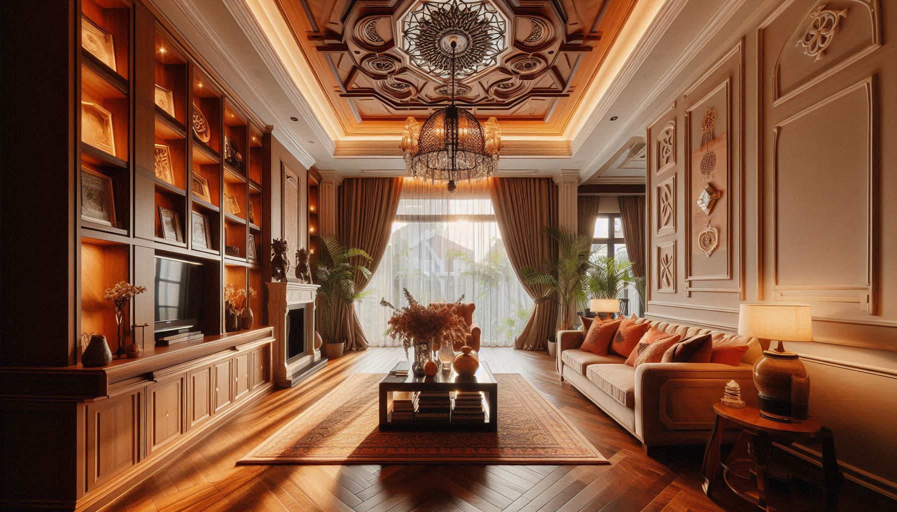 Cat Rumah Besar Kemang Dalam dengan Gaya Modern Etnik