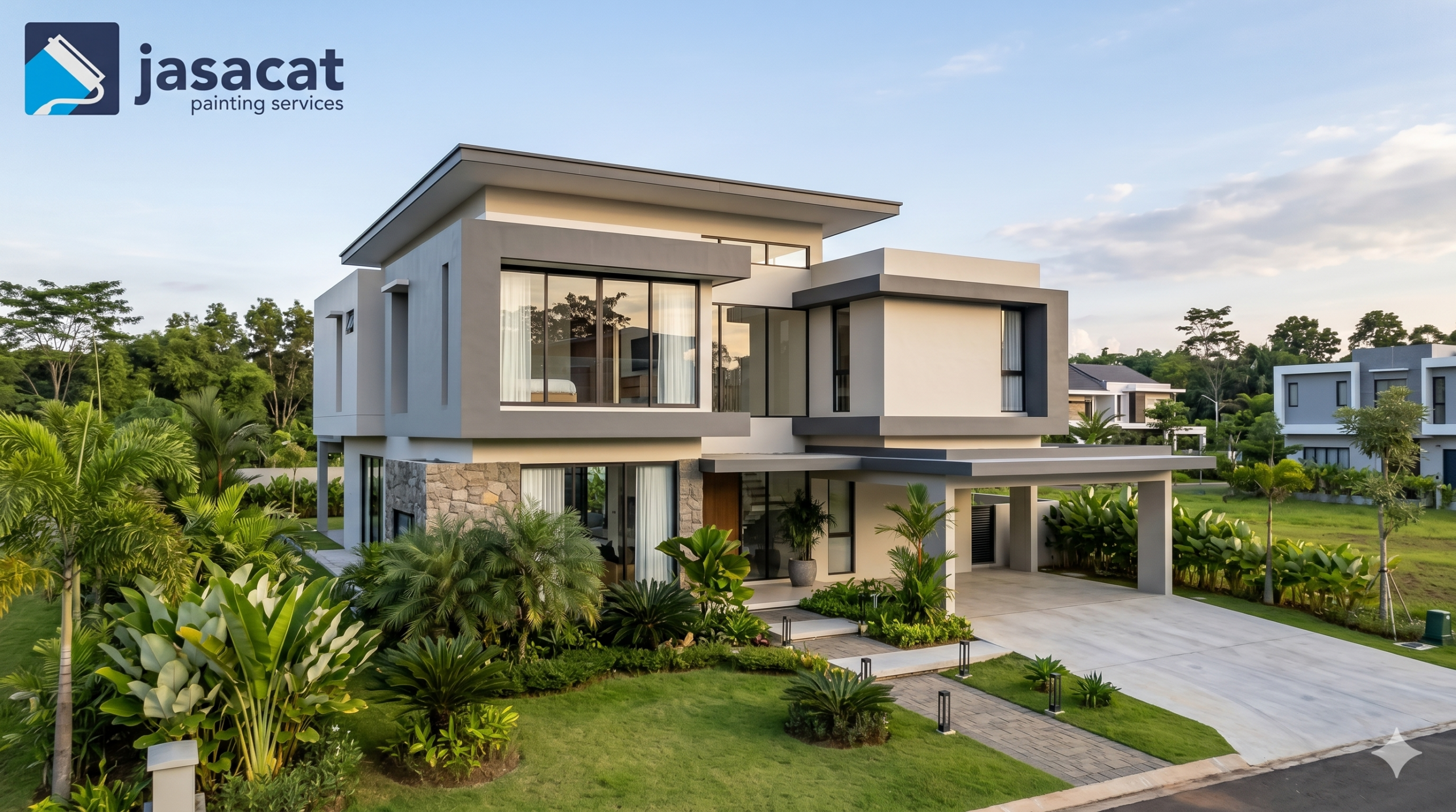 Pengecatan rumah Villa Galaxy dengan Nuansa Modern