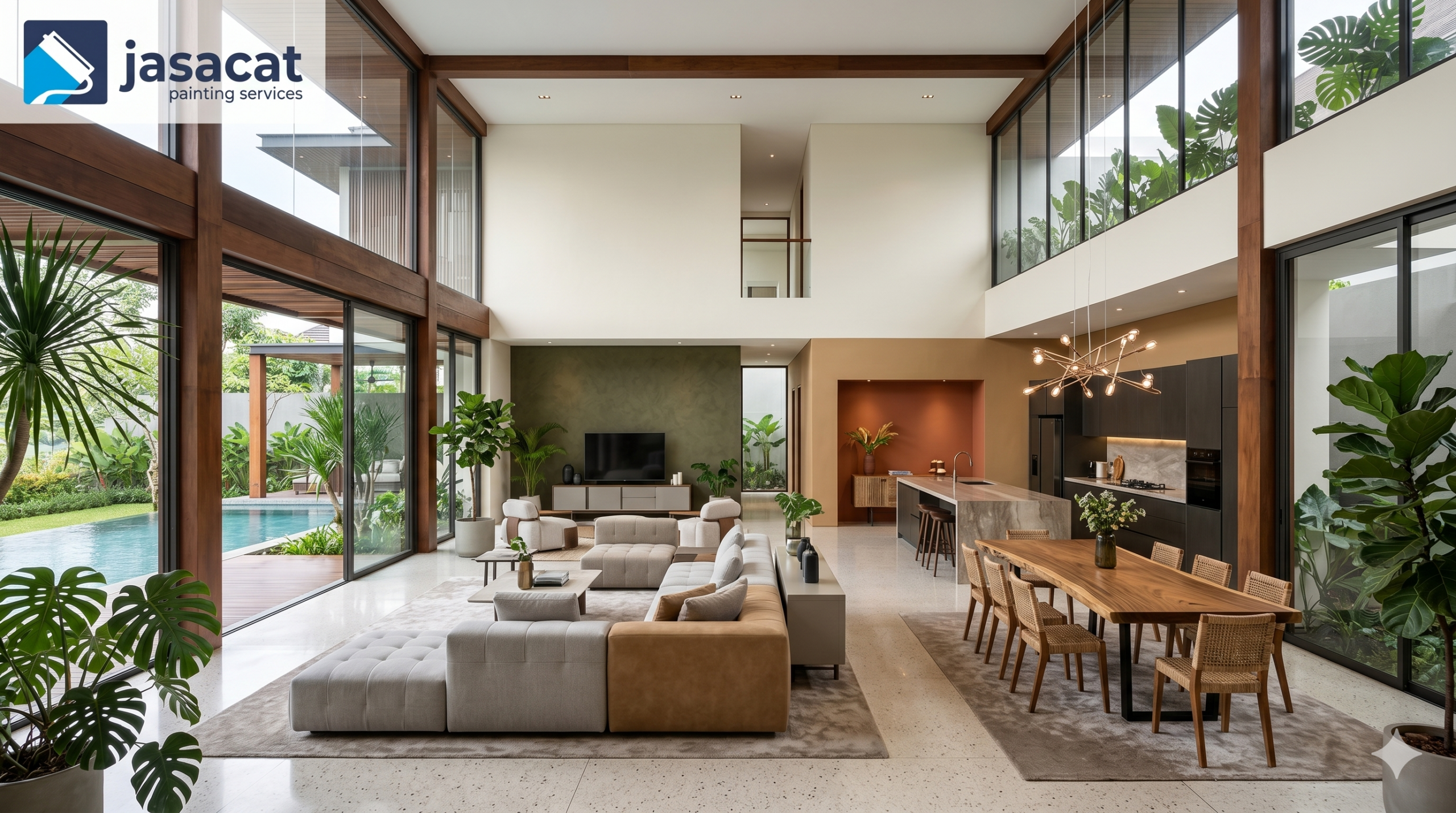 Gaya Tropis Modern dalam Cat Rumah Bangka Kemang