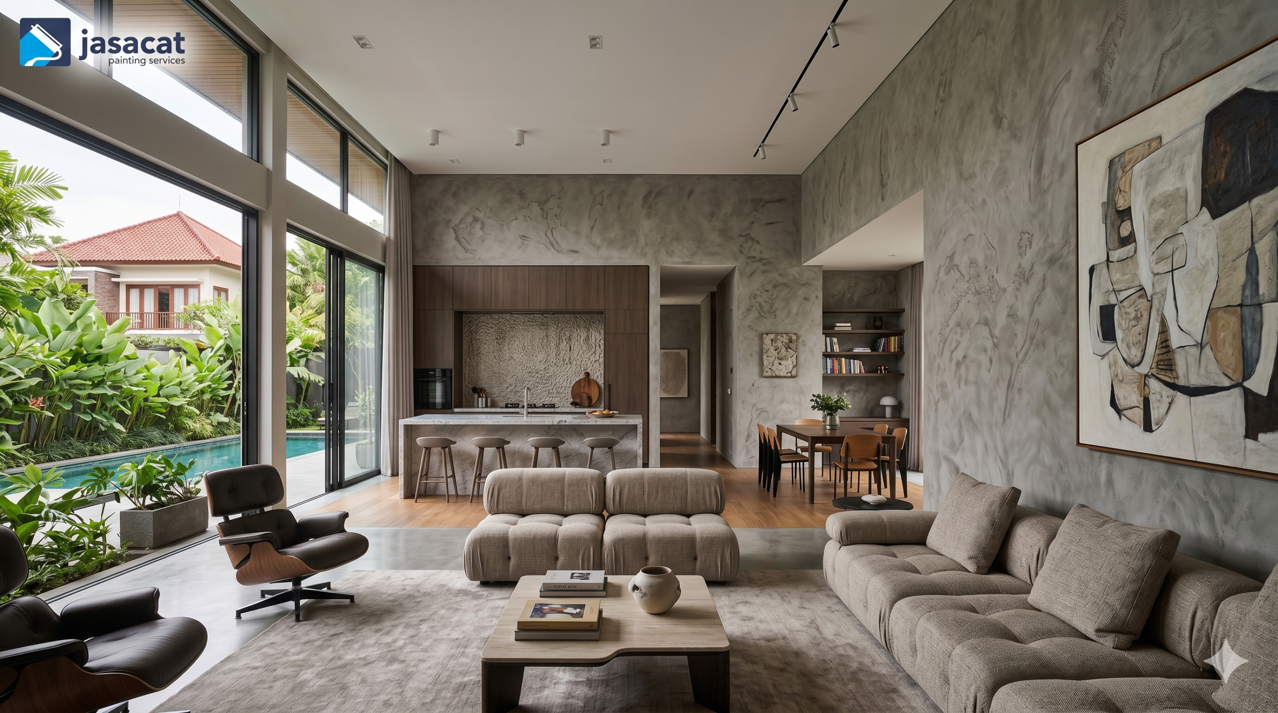 Cat Tekstur Modern Cikini untuk Hunian Artistik Premium
