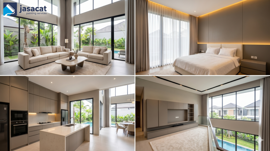 kombinasi warna cat rumah clean aesthetic