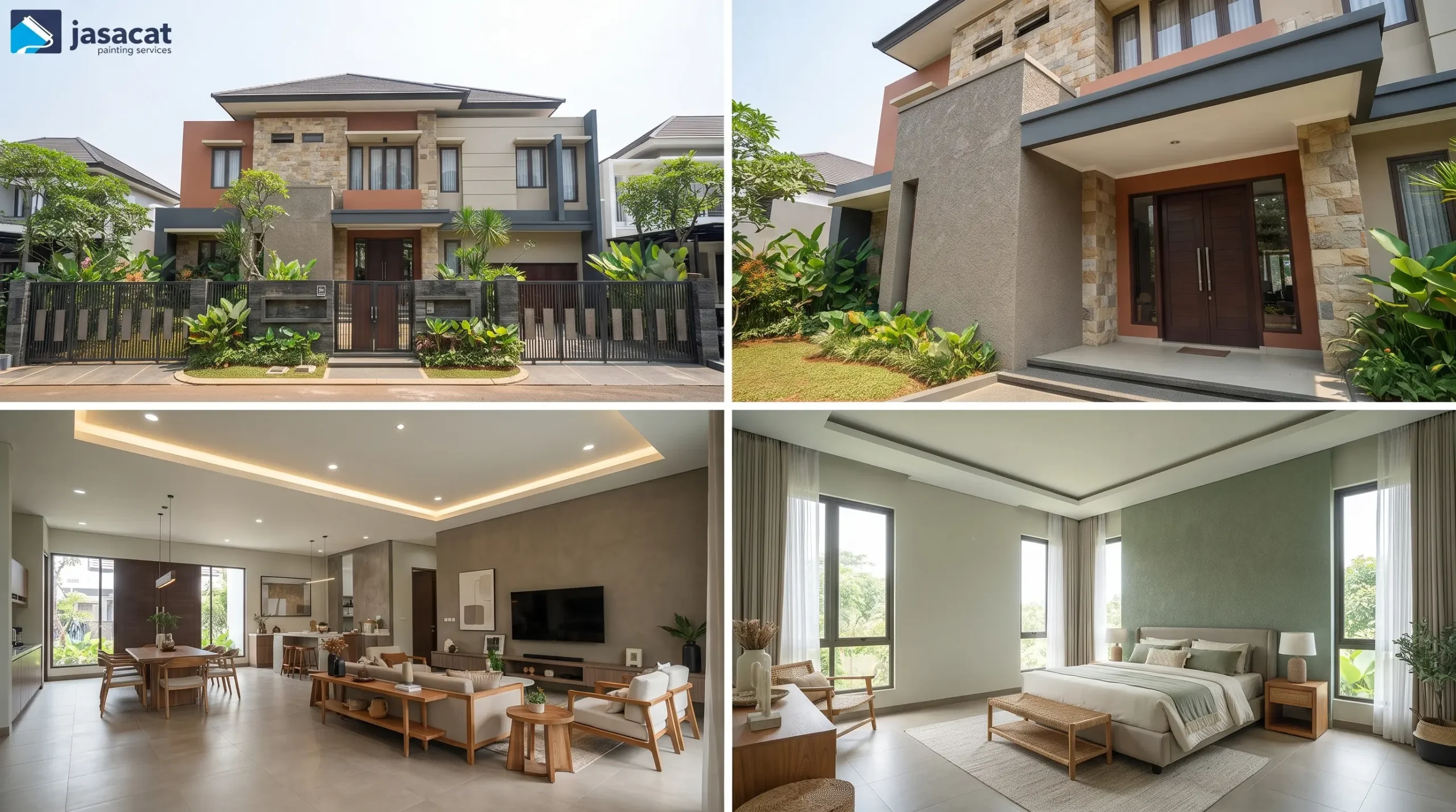 Desain Natural Look Cat Rumah Mewah Grand Wisata