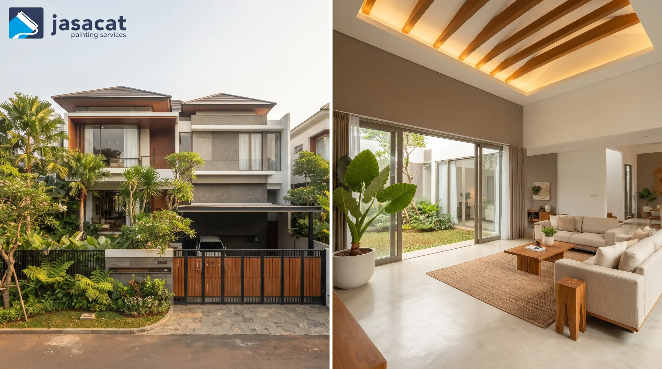 Cat Rumah Kontemporer Pejaten Barat untuk Hunian Modern Tropis