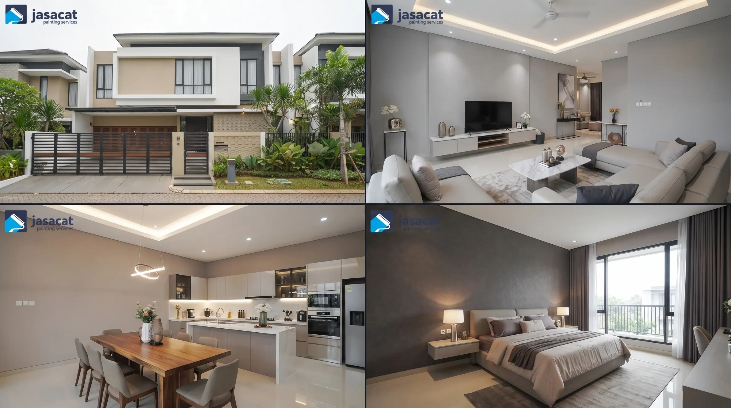 Cat Rumah Kontemporer The Mozia BSD, Simpel tapi Berkelas