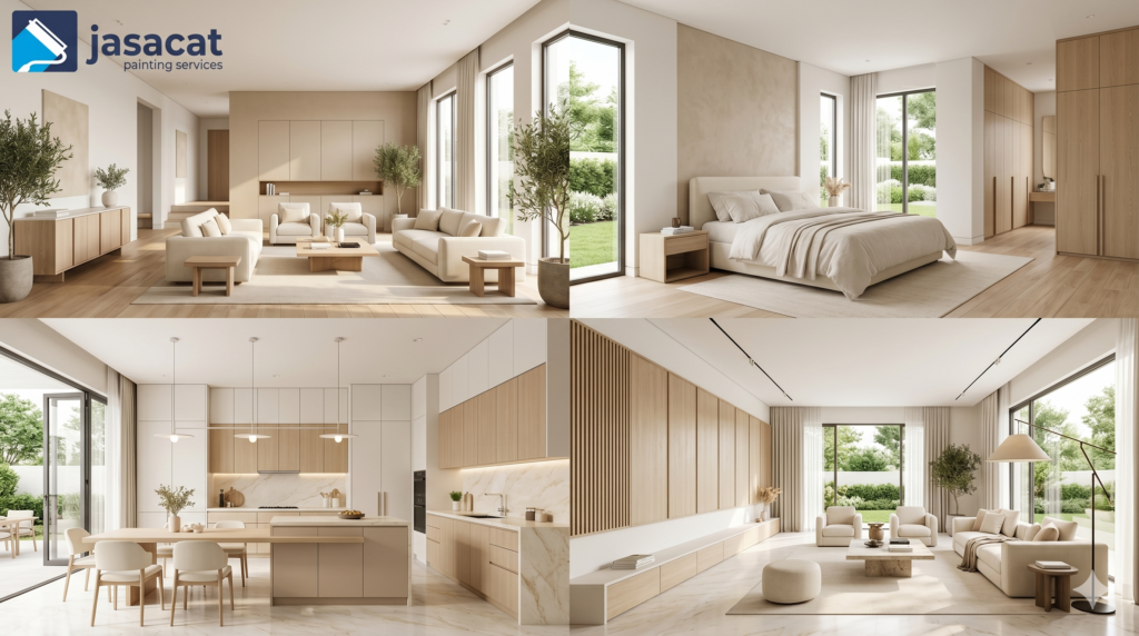 kombinasi warna cat rumah clean aesthetic