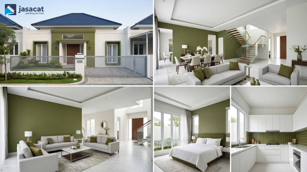 campuran warna cat olive green