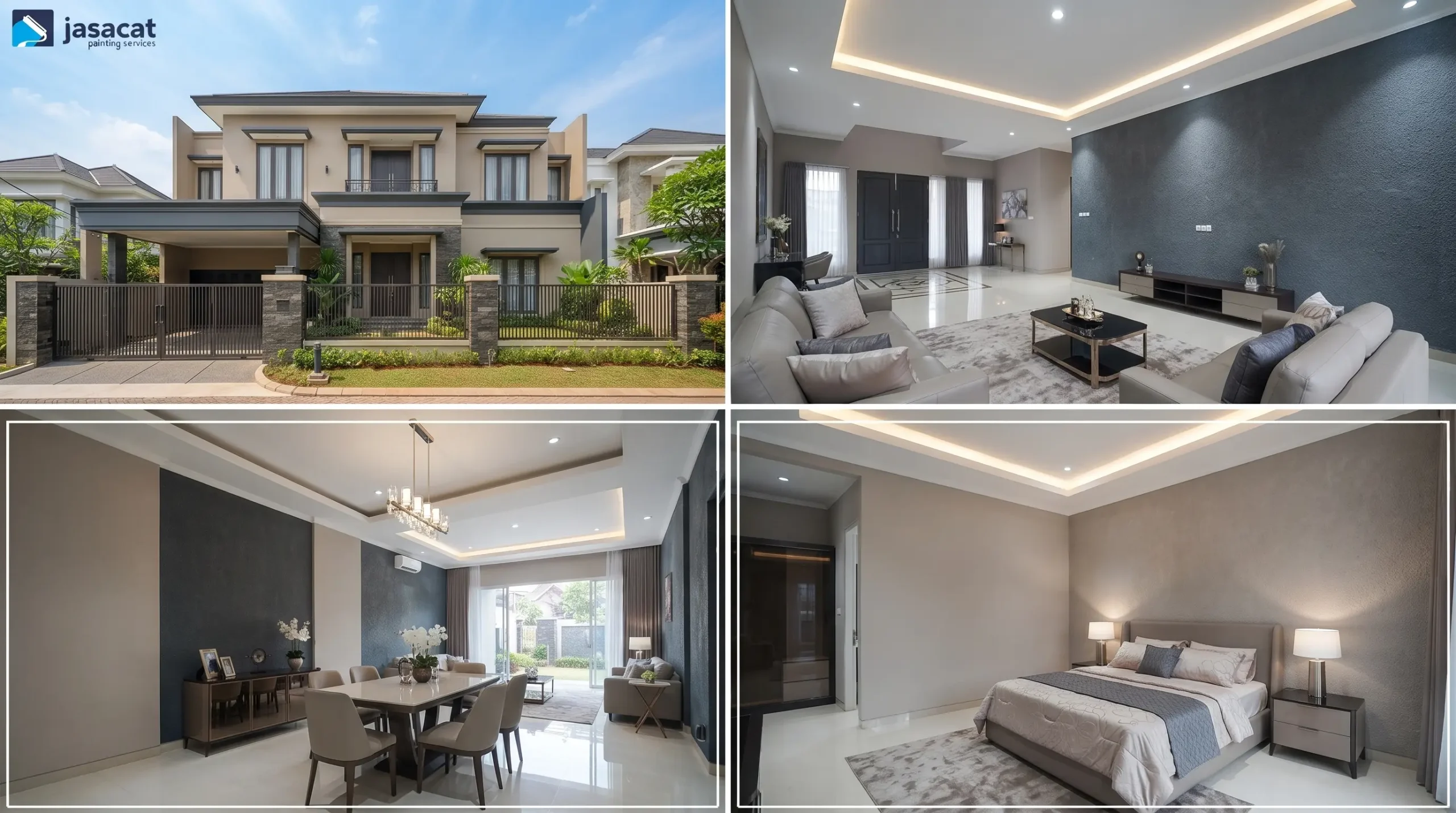 Jasa Cat Rumah Premium Kota Wisata dengan Finishing Mewah