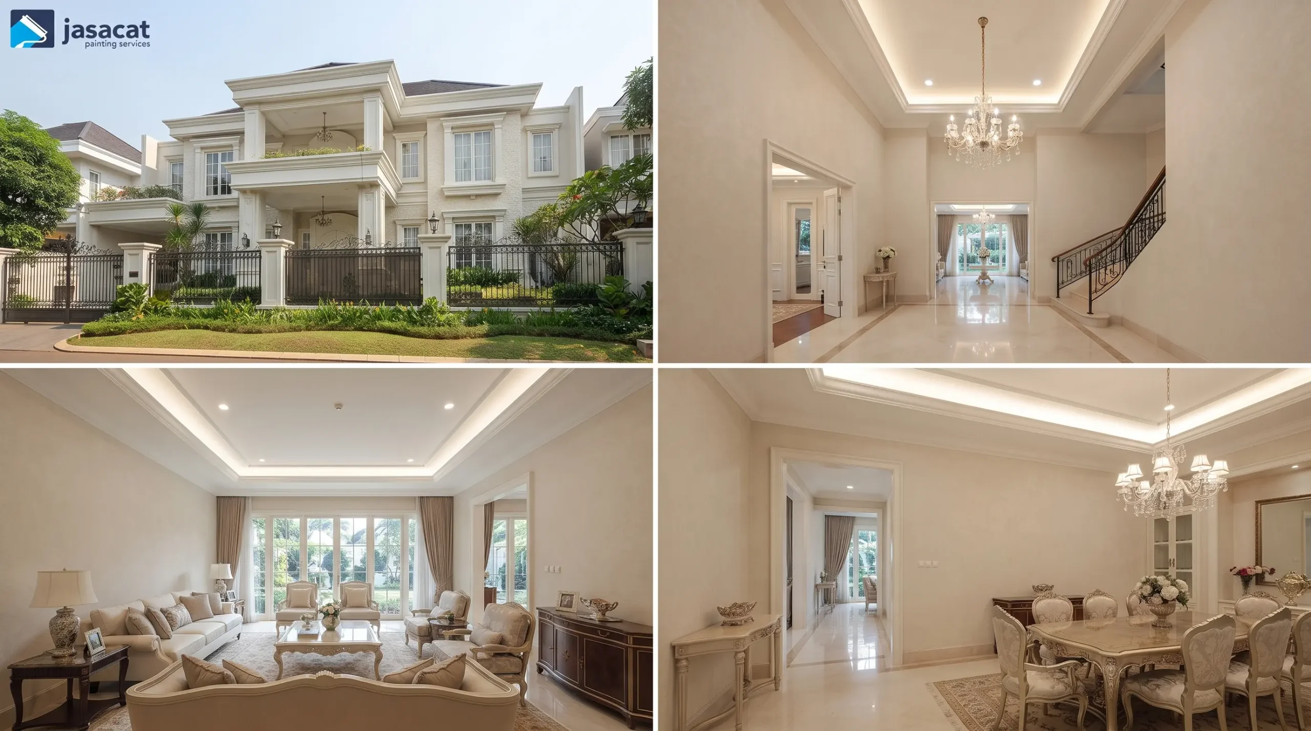 Jasa Cat Rumah Mewah Elegan dengan Detail Klasik di Menteng