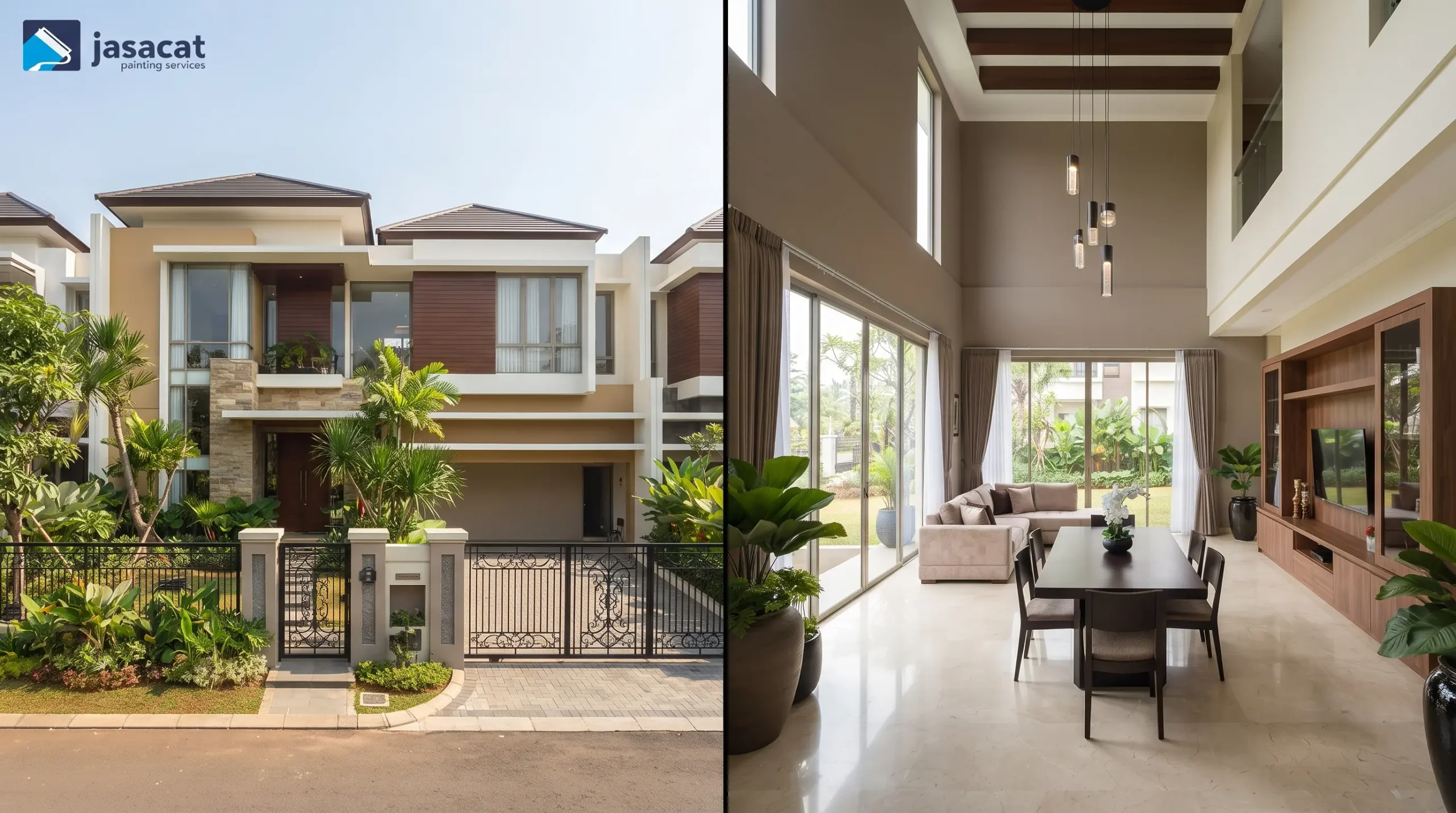Cat Rumah Mewah Serpong Park untuk Tampilan Resort Look