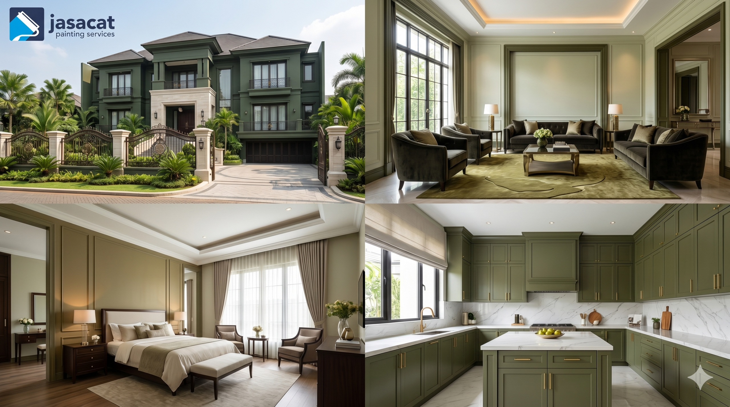 Campuran Warna Cat Olive Green yang Elegan