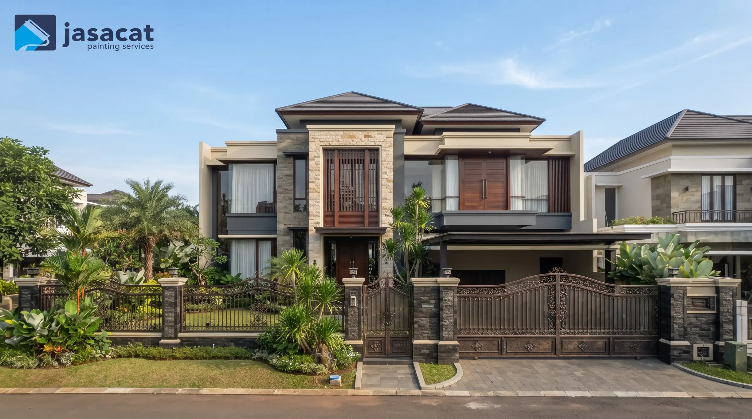 Harga Jasa Cat Exterior Rumah Mewah Terbaru