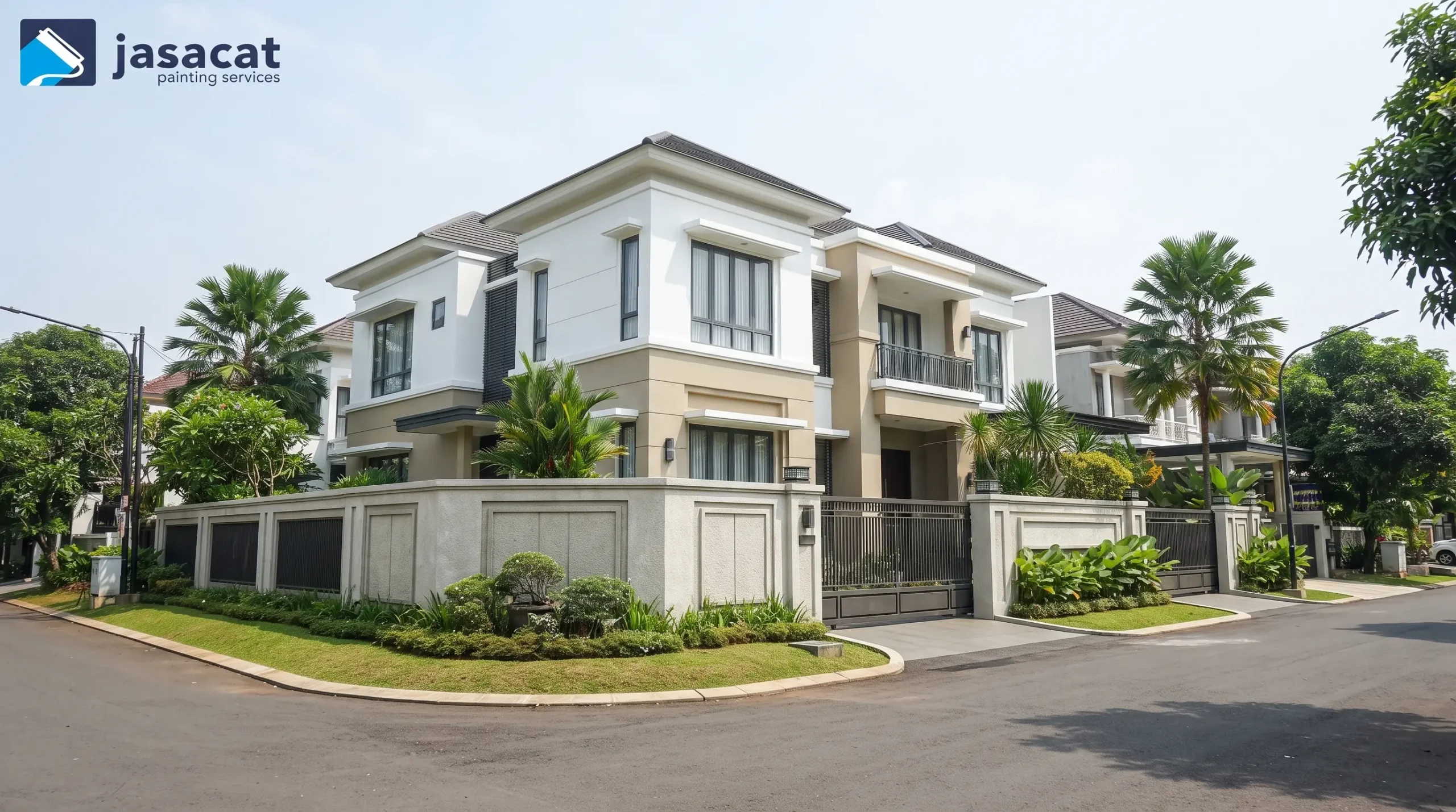 Pengecatan Eksterior Rumah Besar Pondok Bambu