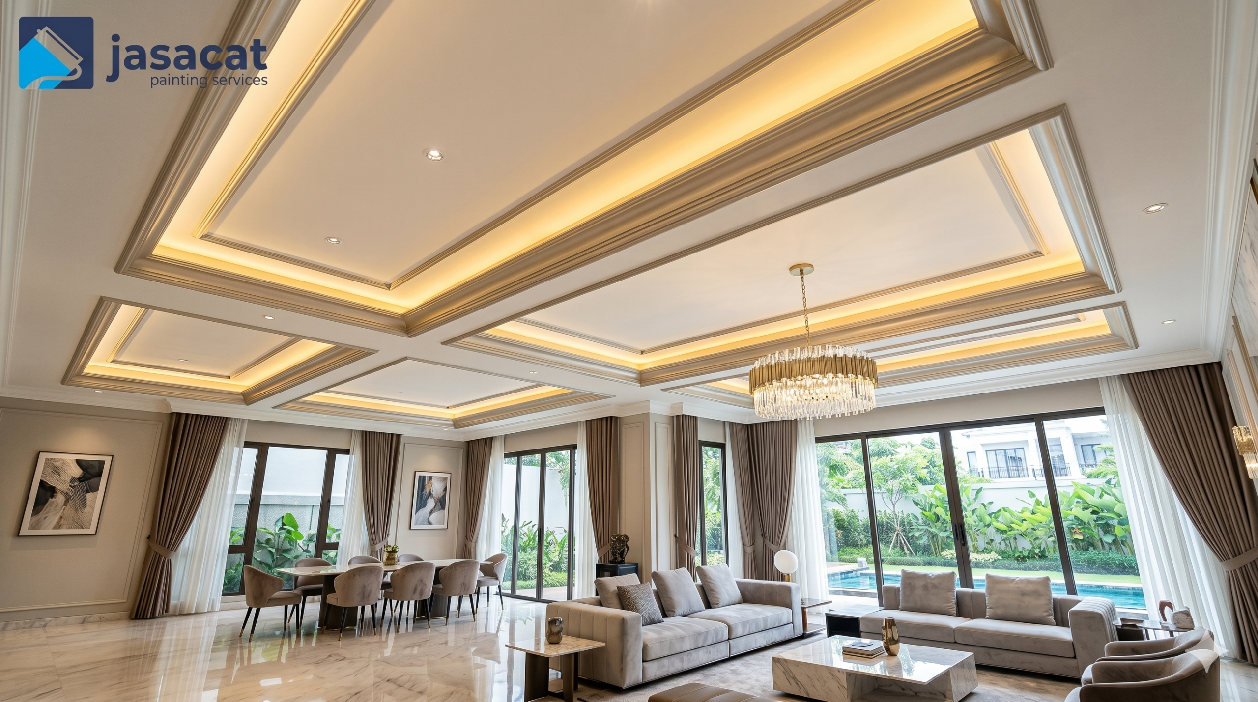 Jasa Cat Plafon Gypsum Premium Finishing Halus