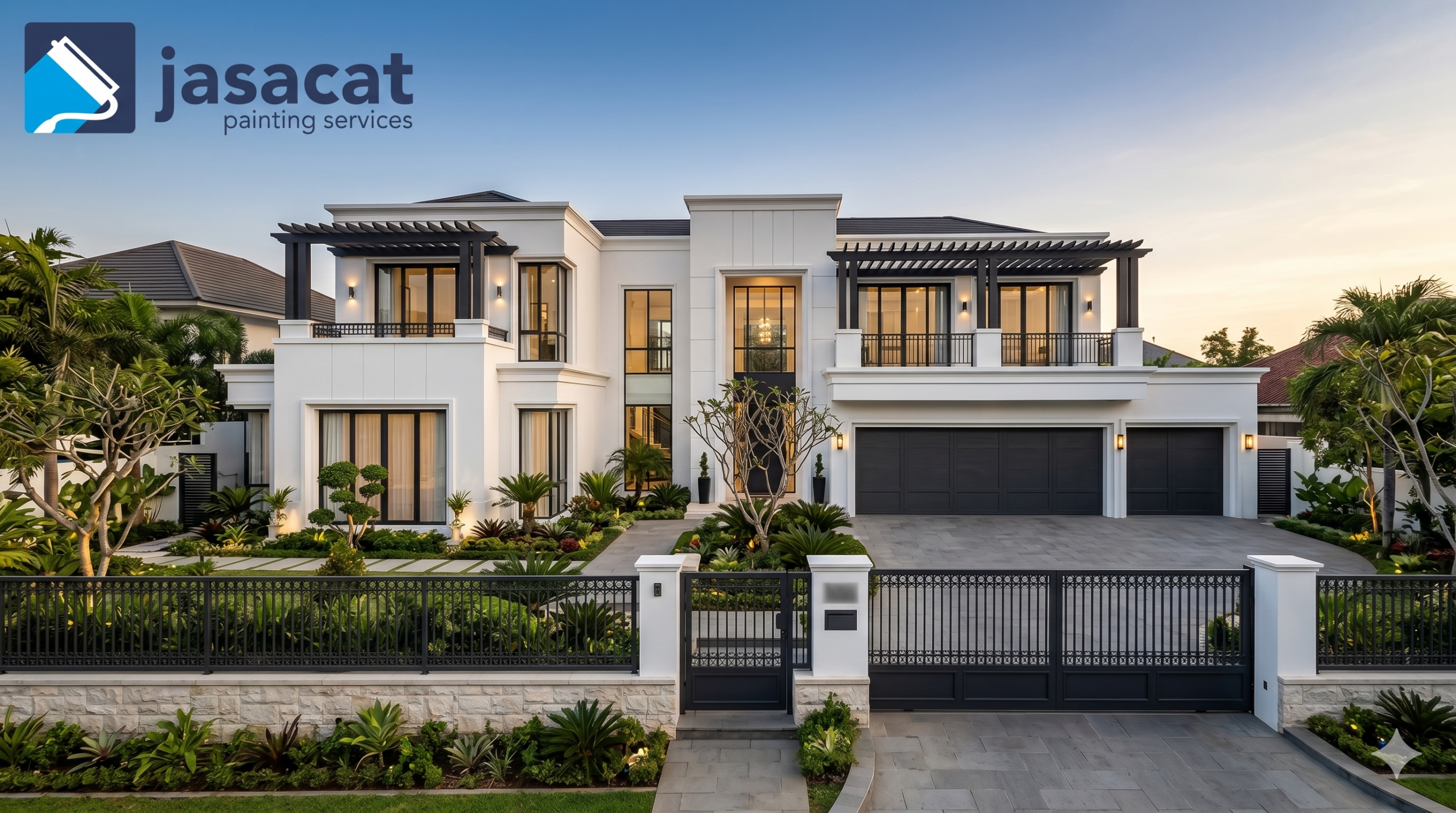 Pengecatan eksterior Menteng premium untuk rumah mewah