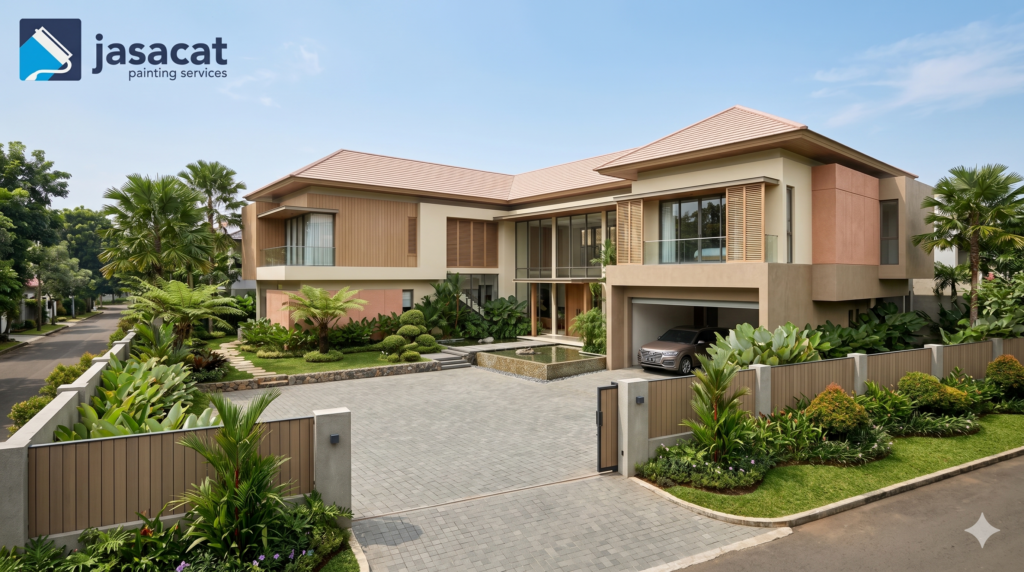 Jasa cat exterior rumah elite
