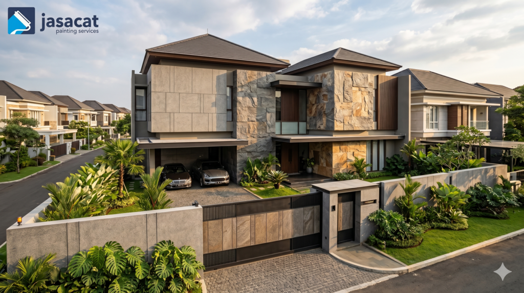 harga jasa cat exterior rumah