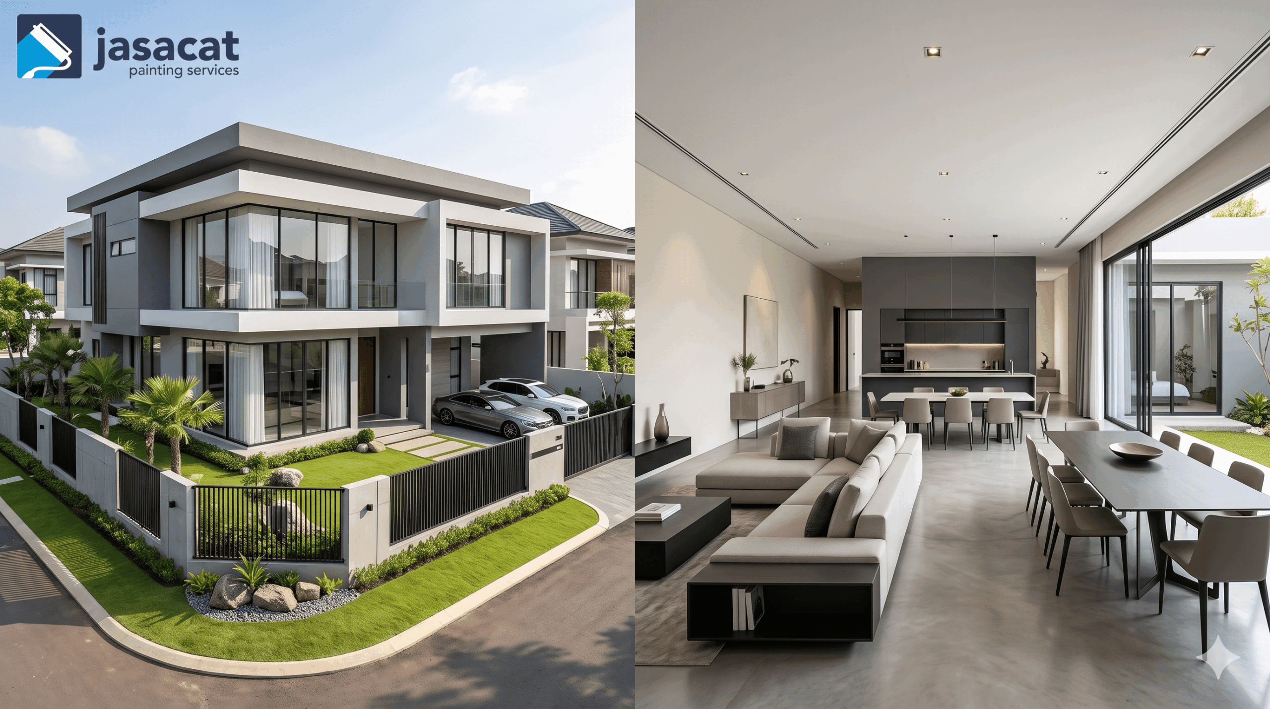 Jasa Cat Rumah Modern Mewah Bergaya Minimalis | Jasacat.com