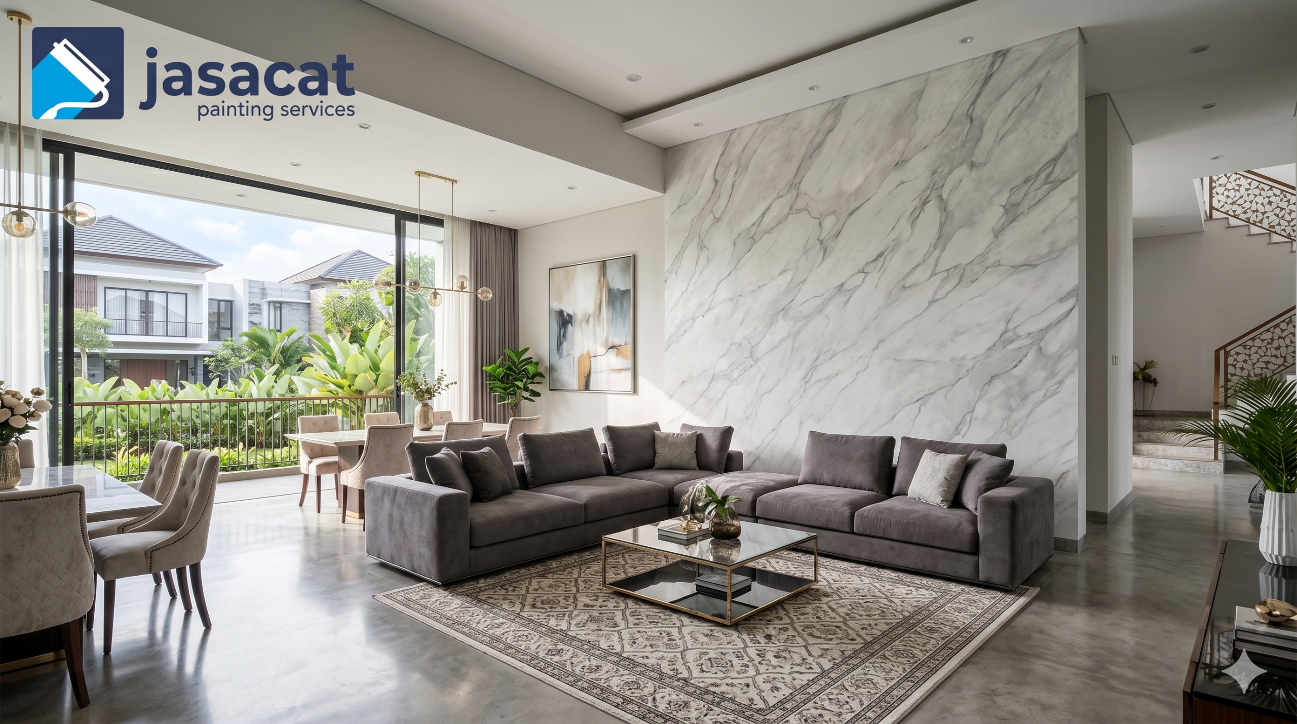 Jasa Cat Dinding Motif Marble Modern dan Elegan