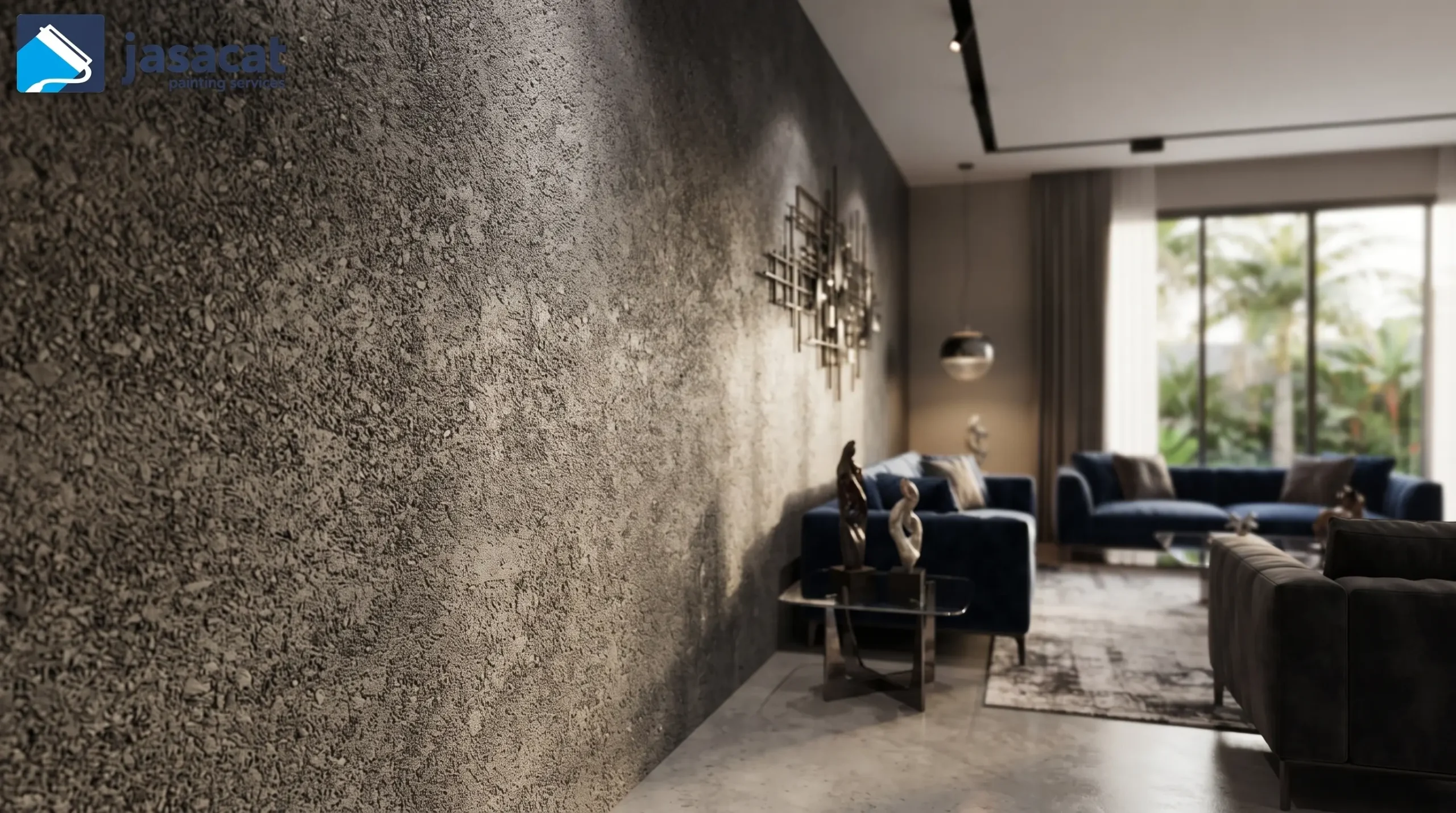 Jasa tekstur dinding SCBD untuk ruang luxury modern