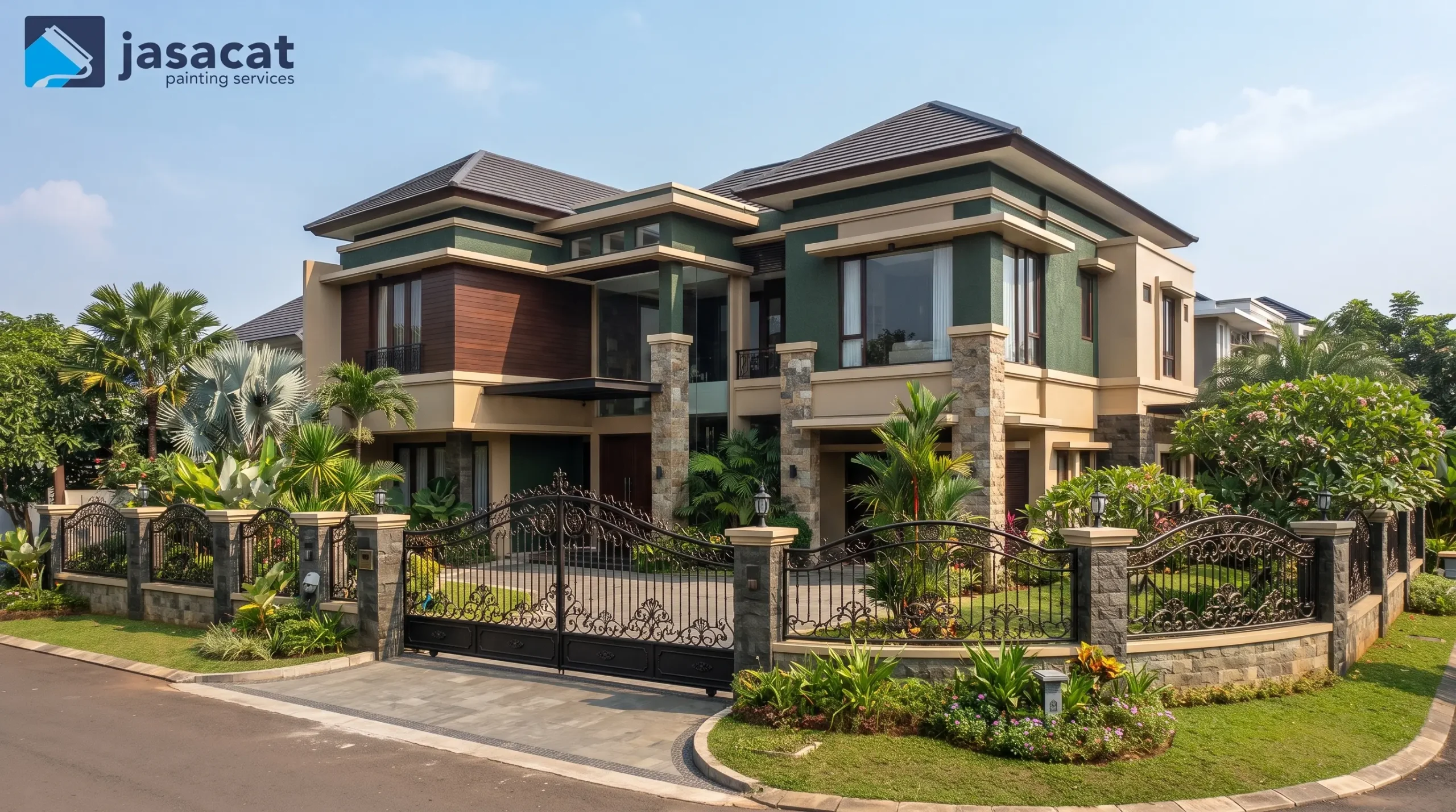 Pengecatan eksterior Foresta premium dengan hasil mewah
