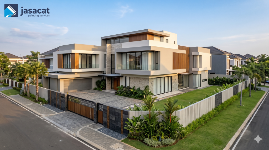 Jasa cat exterior rumah elite