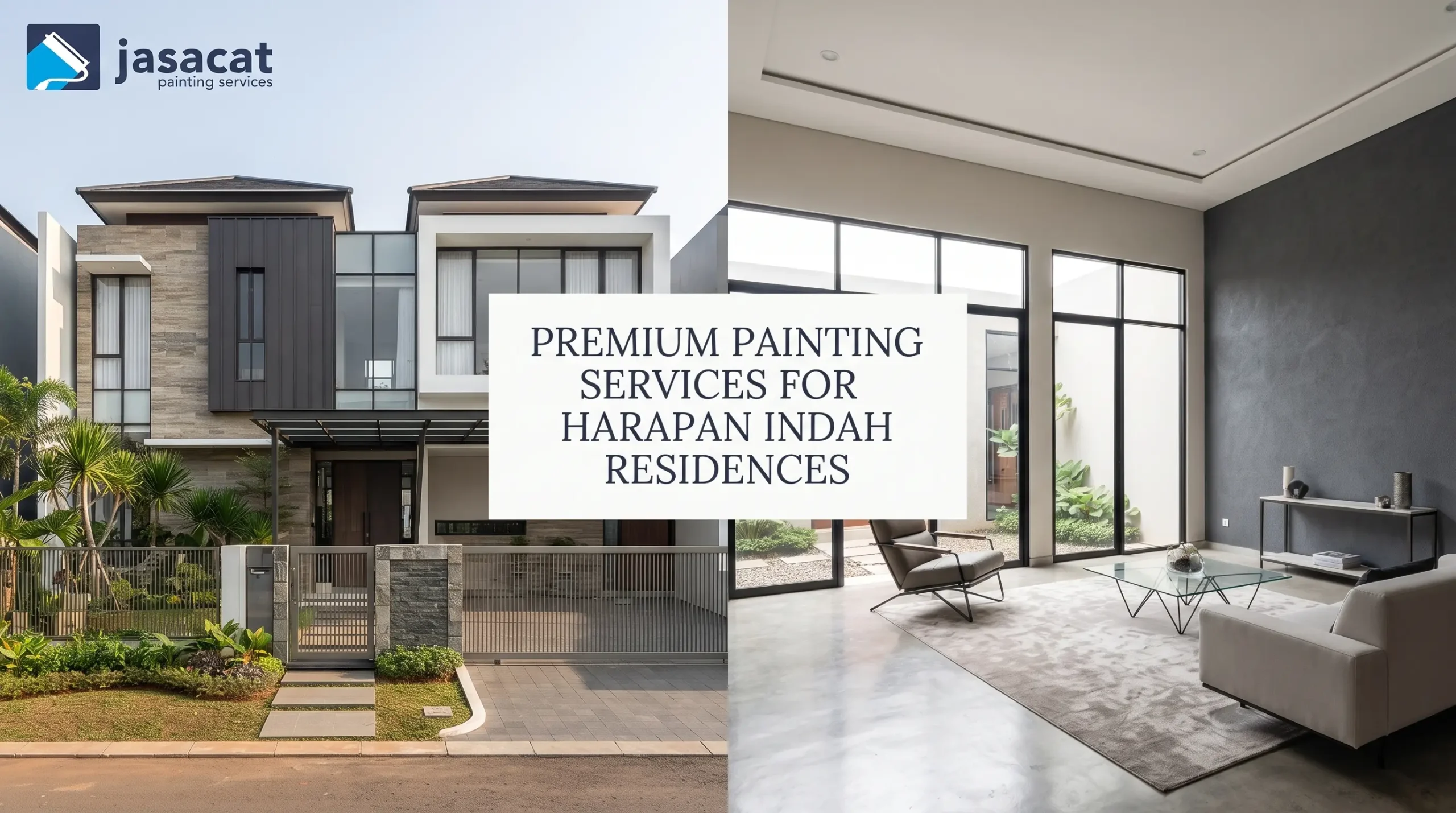 Pengecatan rumah Harapan Indah dengan gaya premium