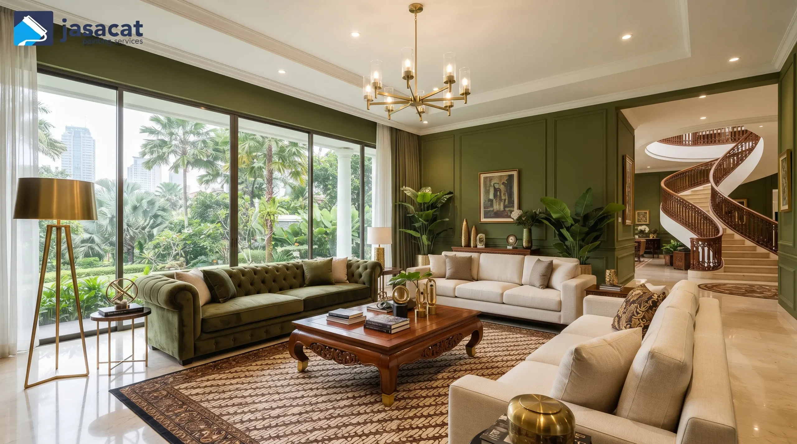 Warna Cat Olive Green untuk Ruang Tamu Elegan