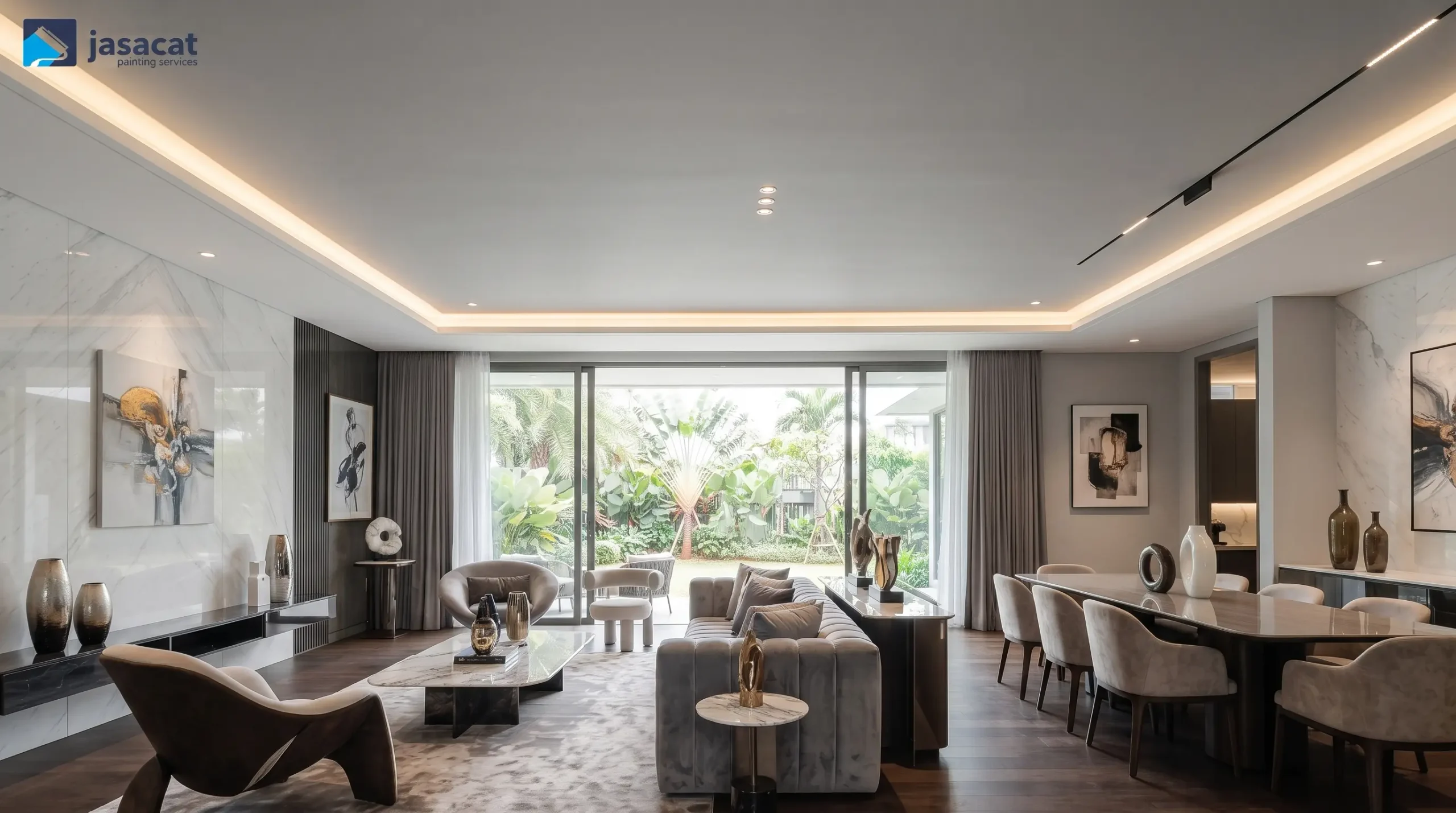 Detail Penting dalam Pengecatan Plafon Rumah Berukuran Besar