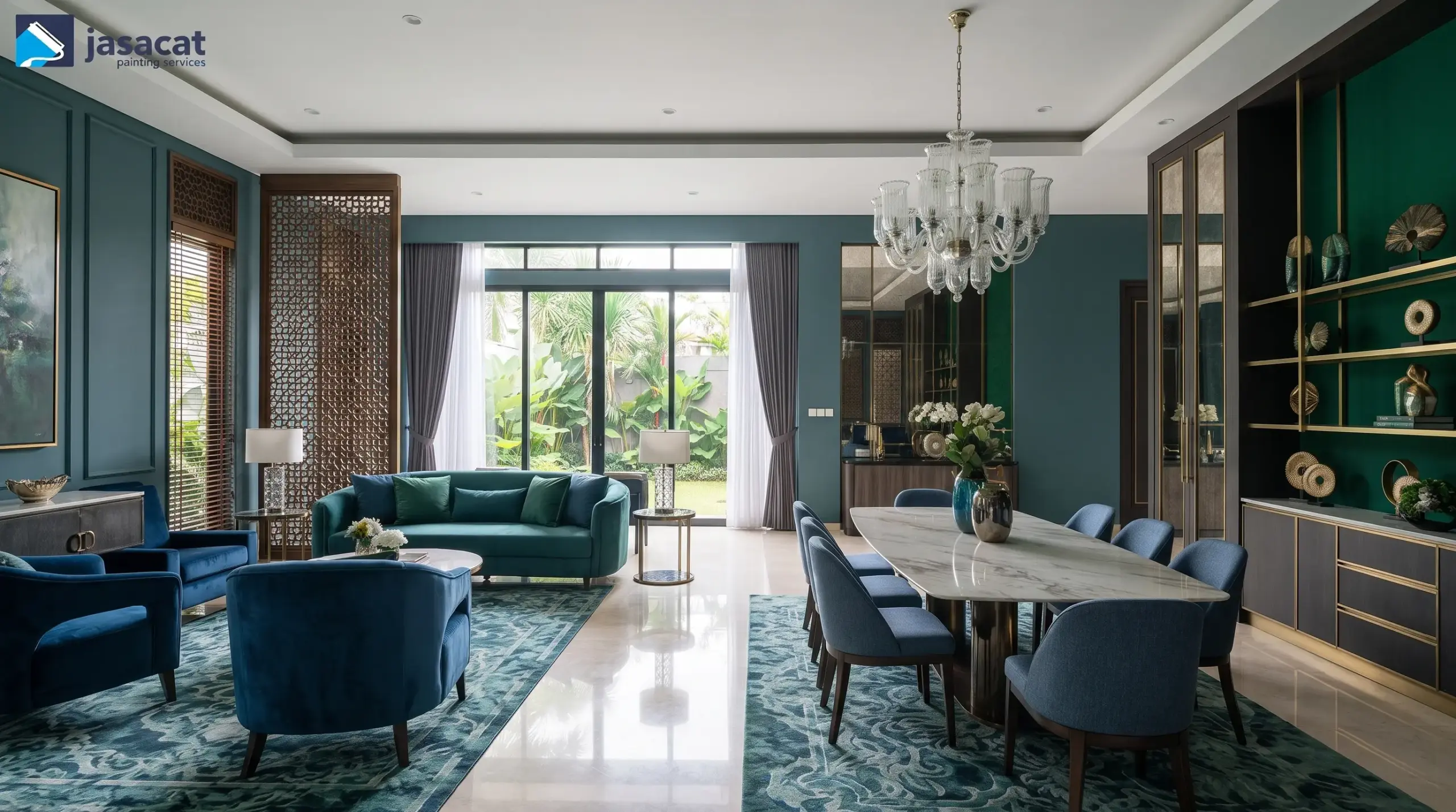 Kombinasi Hijau Biru Elegan untuk Interior Rumah